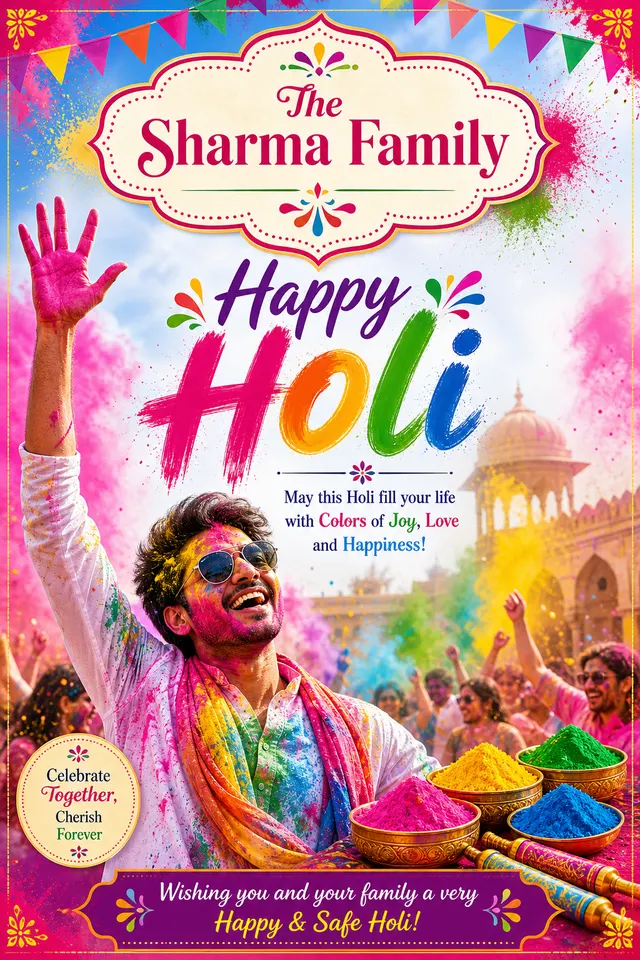 Holi card style