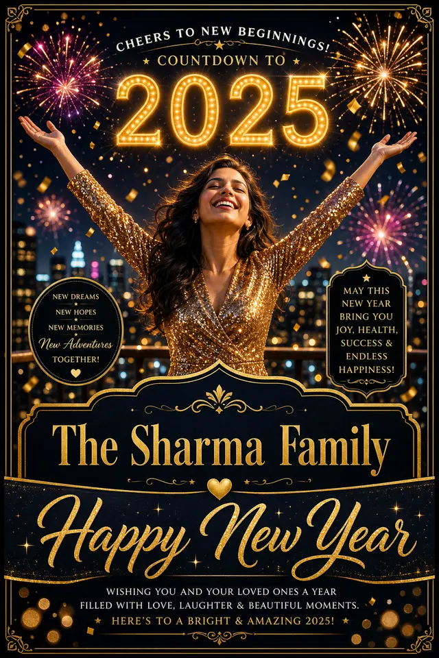 New Year card style