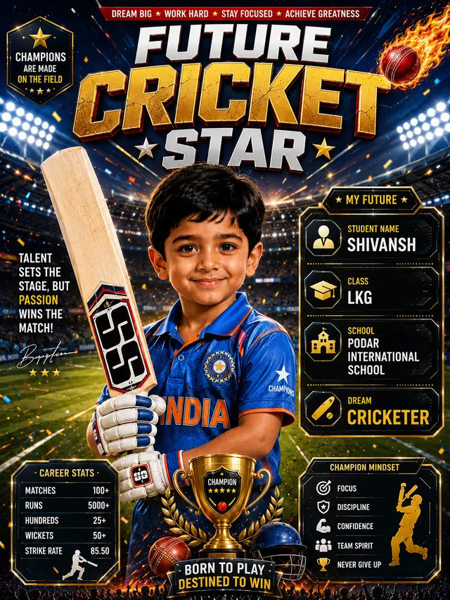 Cricketer poster style