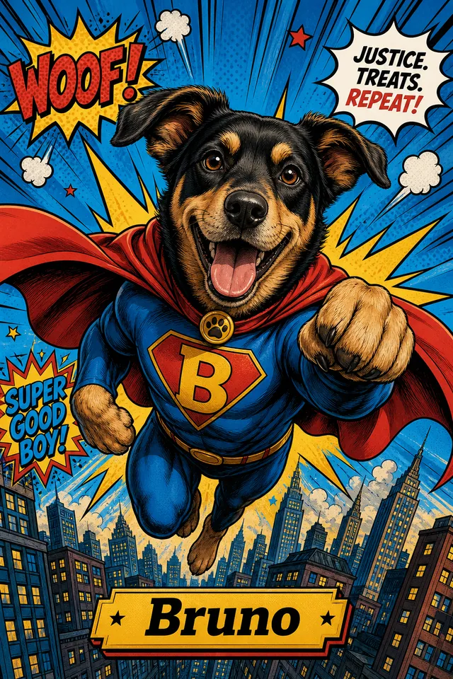Superhero portrait style