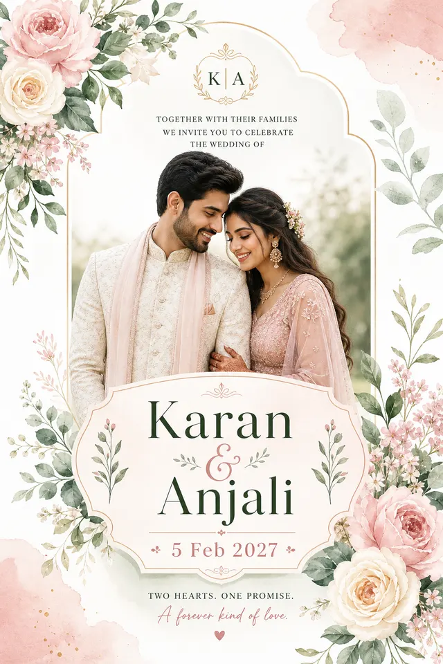Floral Modern invite style
