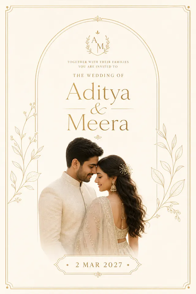 Minimalist Gold invite style