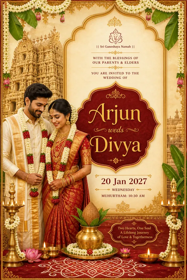 South Indian invite style